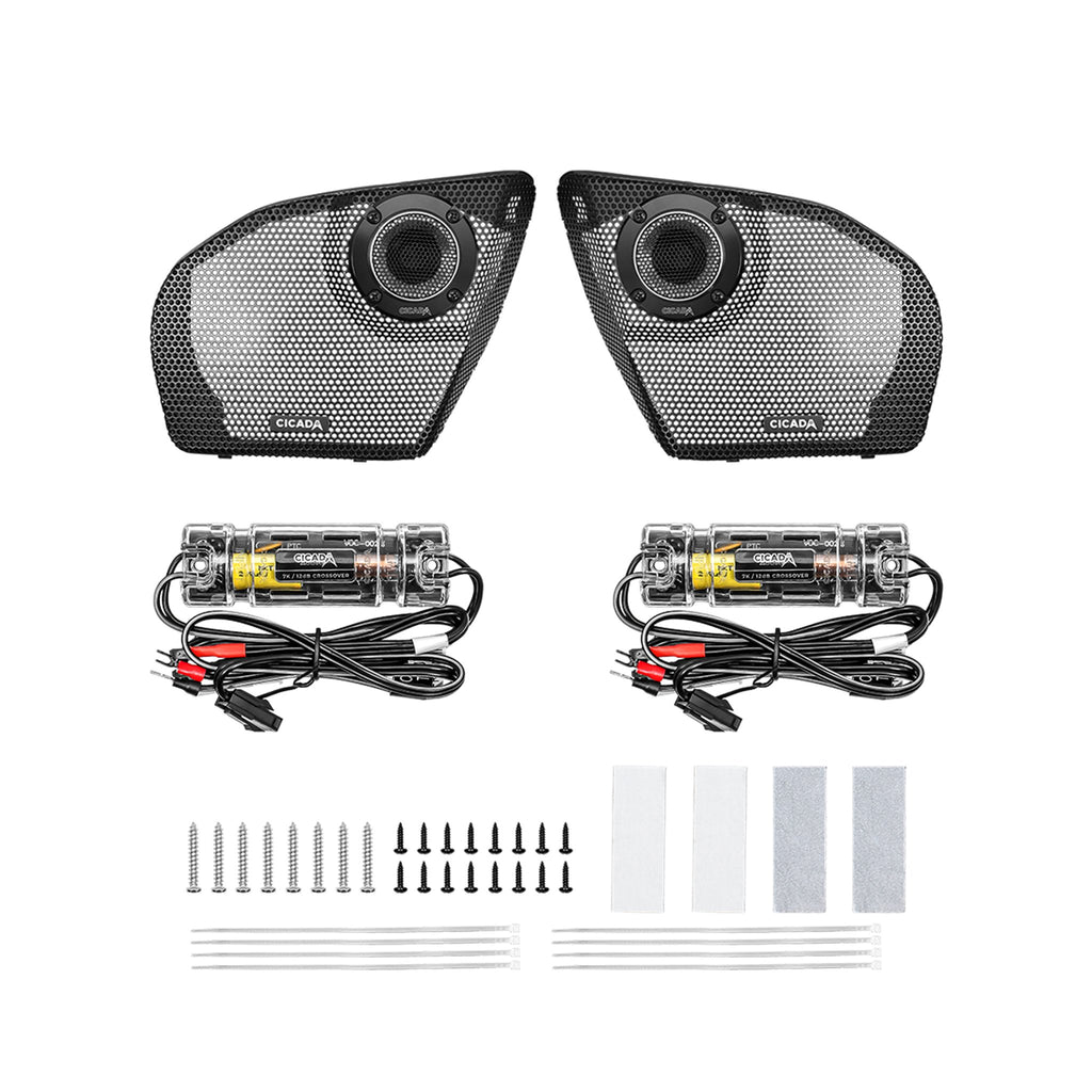 Cicada Audio 24CHDRGGTK-075 - H-D® 2024 + Road Glide®Kidney Grill + RR075T - 4Ω - Pair