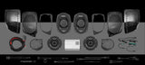 24FLXCHX-4X4SG – alle Komponenten (Flat-Lay)
