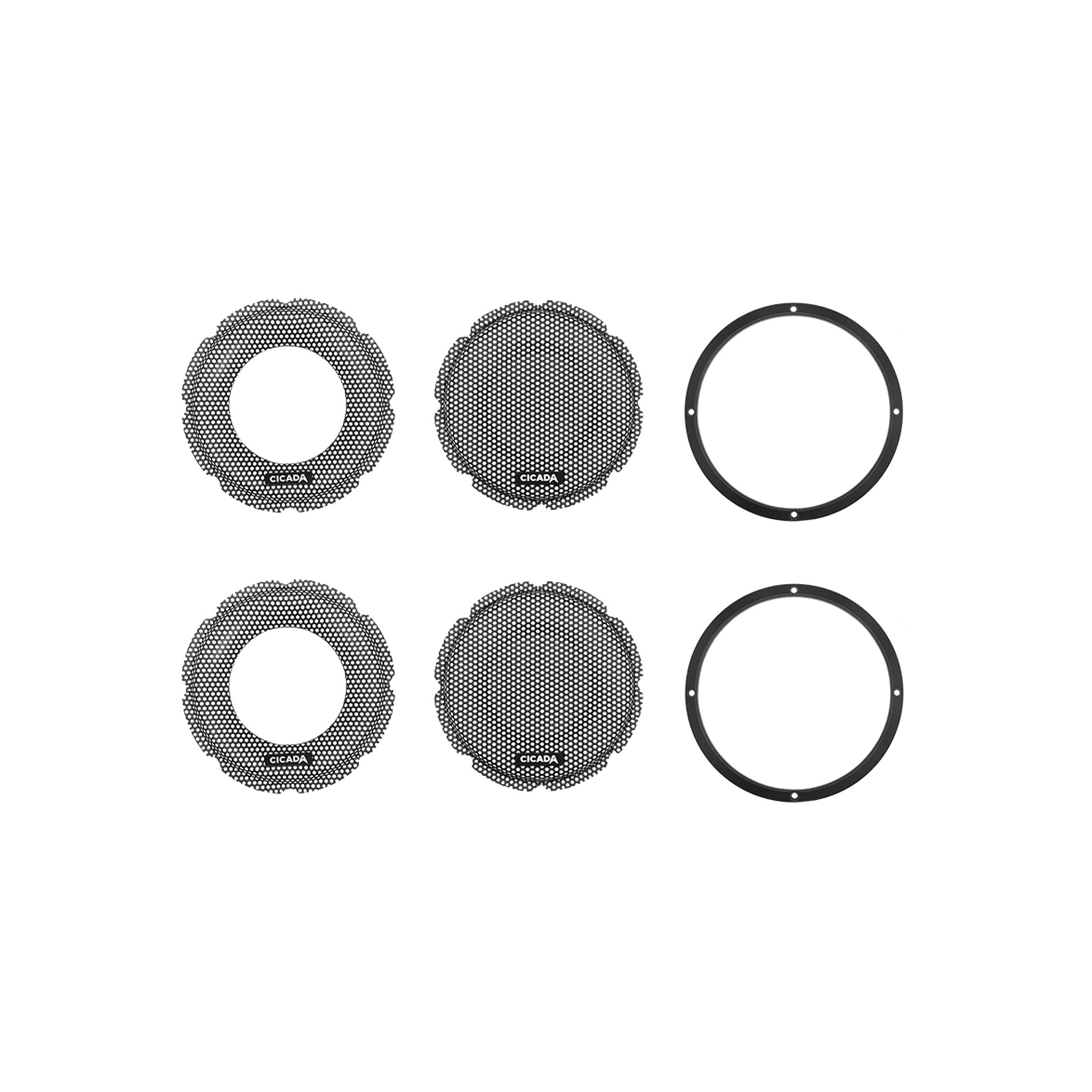 Cicada Audio CBG65F - 6.5-inch Flush Style Machined Billet Grill - BLACK - PR