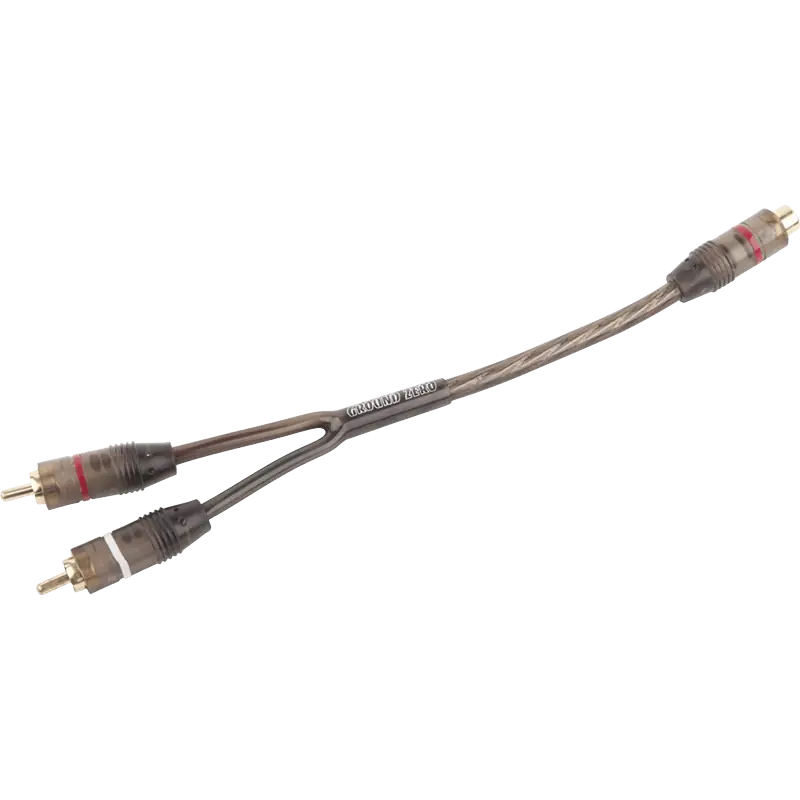 Ground Zero GZCY 30X – 0,3 m Cinch-Signalkabel (RCA, Y-Adapter 1× Buchse → 2× Stecker, verdrillt)
