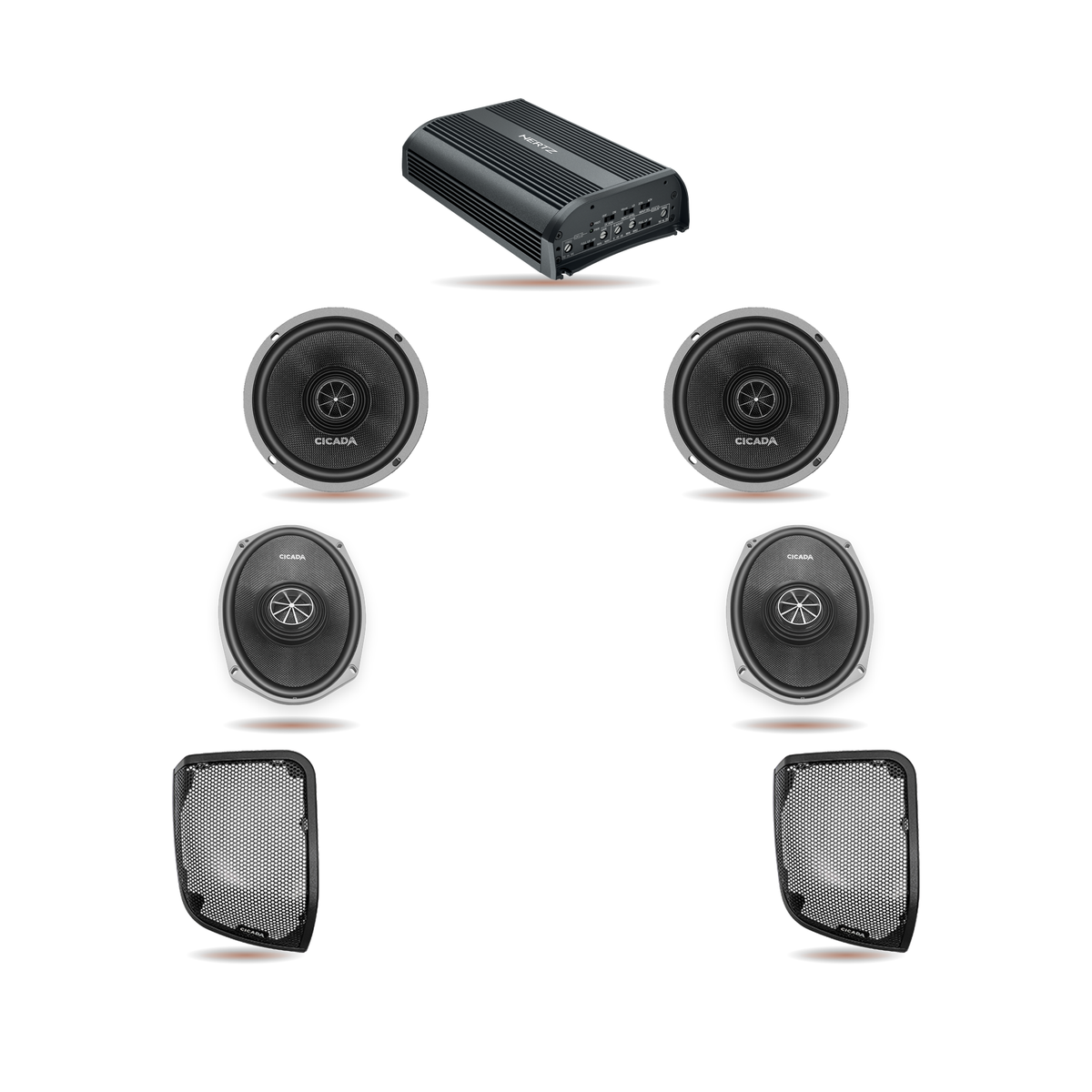 MAC HERO Set BETTER Koax für Harley Street Glide 2014-2023 – Cicada CXX65.2, CXX69.2, Hertz SP4.900, CHDLID Saddlebag-Cut-Kit